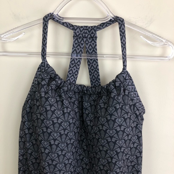 PrAna Quinn Dress is Charcoal Botanica Print - Picture 3 of 7